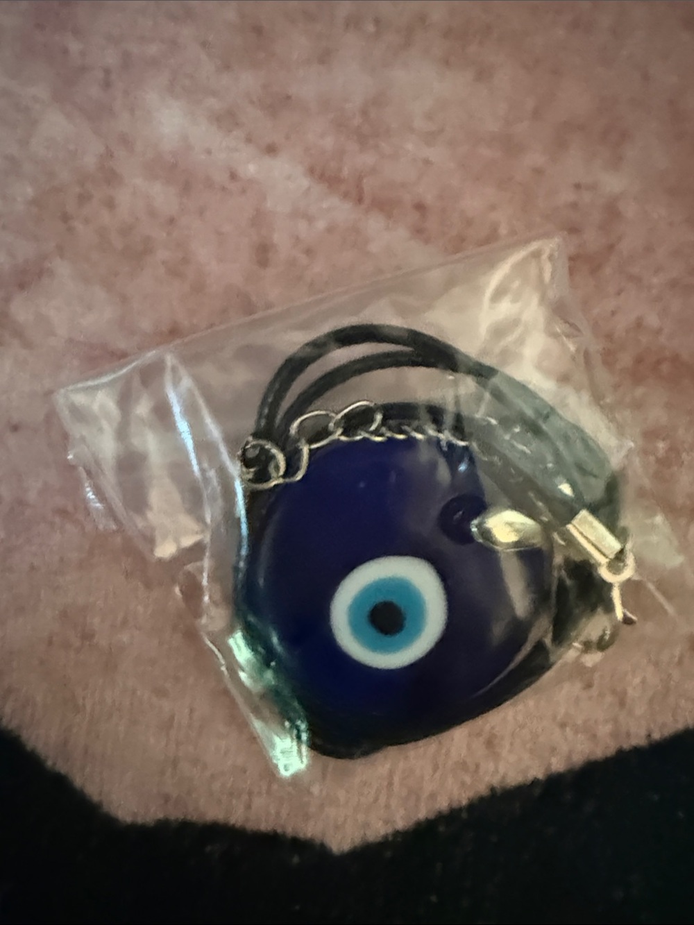 Evil Eye Heart Pendant Necklace in Dark Blue - Women Jewelry